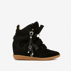 Alessia Wedge Sneaker Black Suede