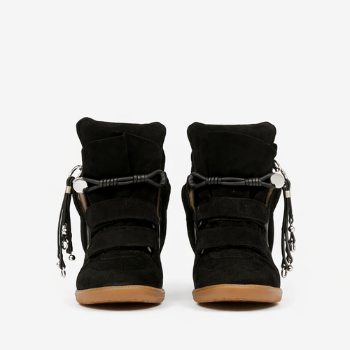 Alessia Wedge Sneaker Black Suede